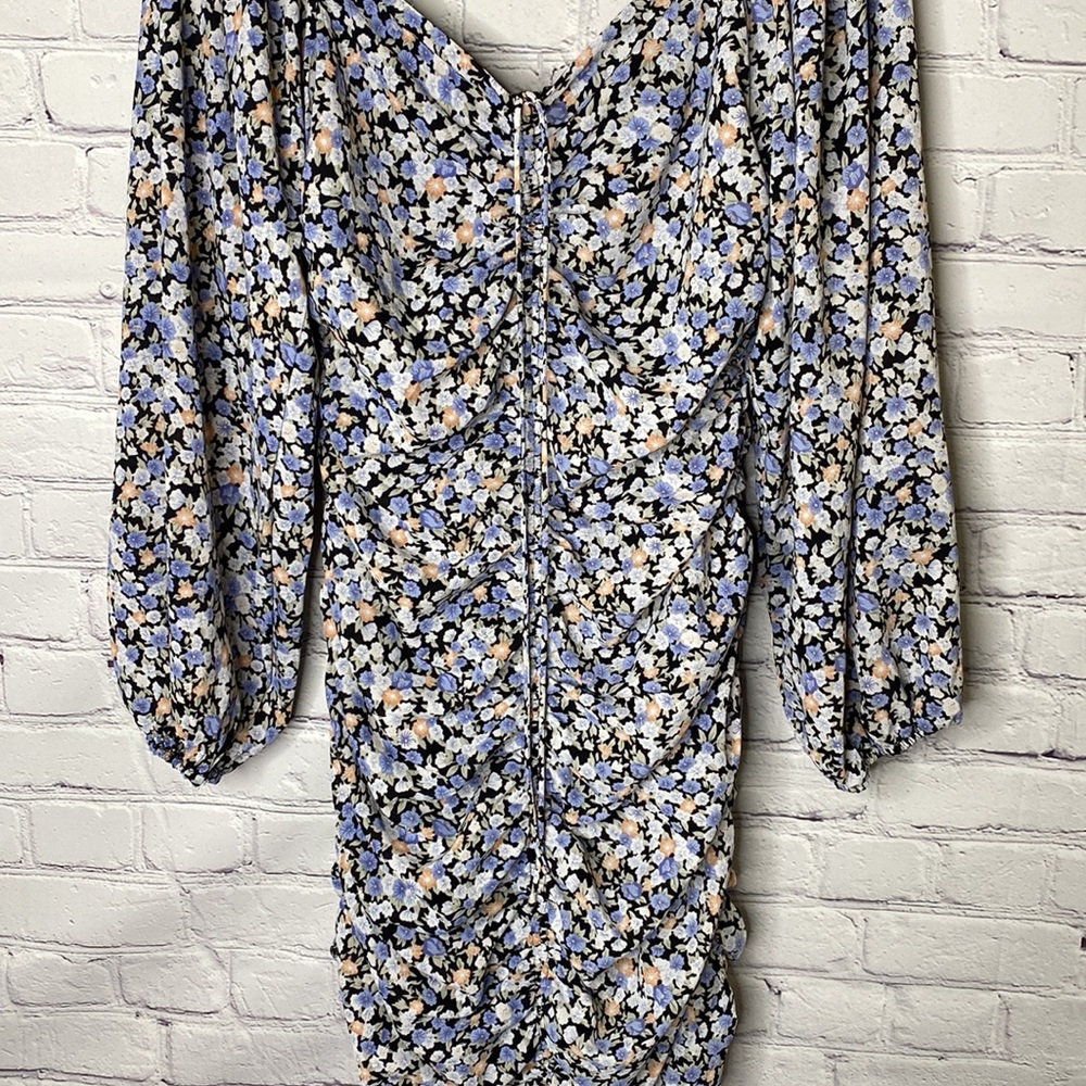 Fore Collection Floral Ruched Mini Dress - Picture 5 of 12